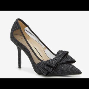 NWOT Jessica Simpson Ranika Pump Size 8 Black Sequin Black Tie Heels